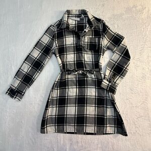 The Children’s Place Black and White Plaid Dress Size: S(5/6)